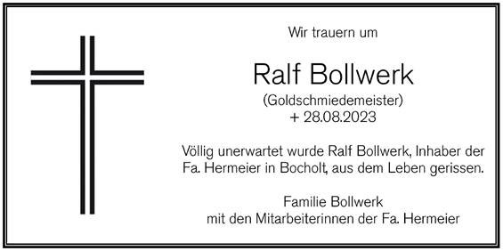 Todesanzeige Ralf Bollwerk